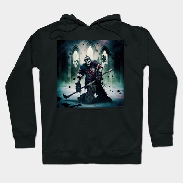 ZOMBIE CORPSE HOCKEY GOALIE ORIGINAL DIGITAL ARTWORK Hoodie by JOHNATHON